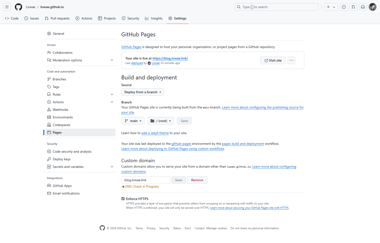 Github Pages设置